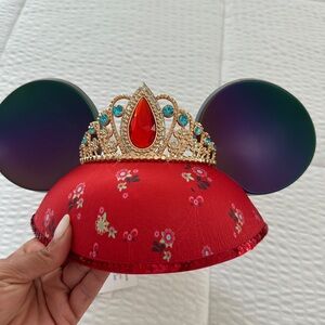 Red Mickey Ears with Gold Tiara
